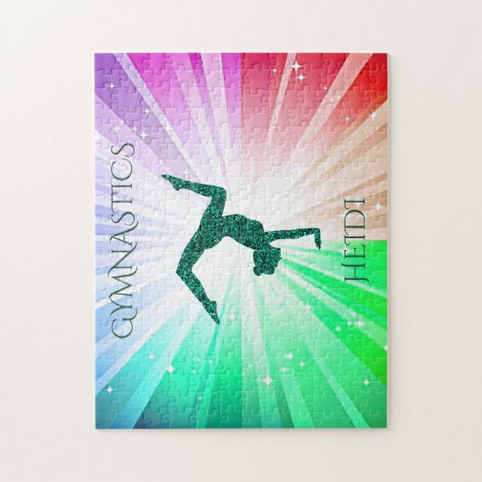 " GYMNASTICS" éclaire le puzzle avec gymnaste. (Vertical)