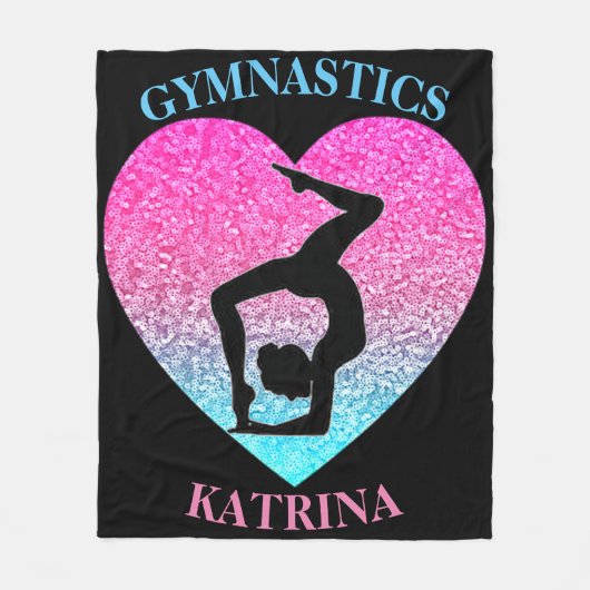 Gymnastics Fleece Blanket w/ Name of Gymnast (Voorkant)