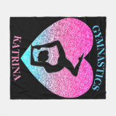 Gymnastics Fleece Blanket w/ Name of Gymnast (Voorkant (Horizontaal))