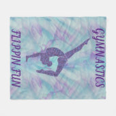 GYMNASTICS FLIPPINFUN FLEECE BLANKET. DEKEN (Voorkant (Horizontaal))