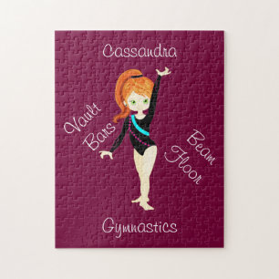 Gymnastics Ginger Hair, Green Eyes, Black Leo Legpuzzel