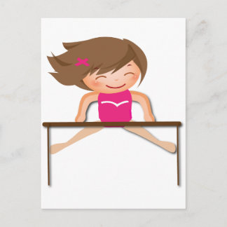 GYMNASTICS Girl Bars Gifts Briefkaart