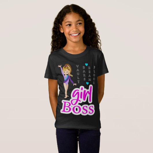 Gymnastics Girl Boss T-Shirt (Voorkant volledig)