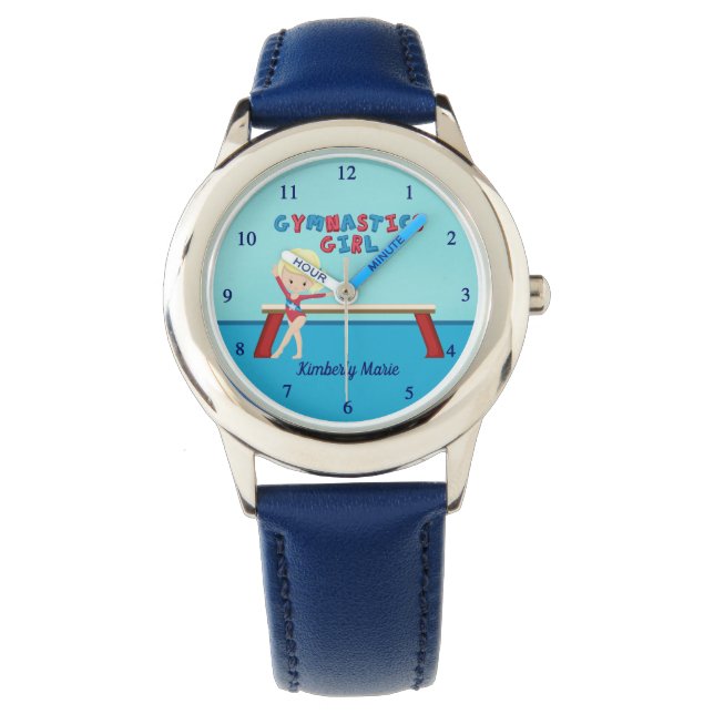 Gymnastics Girl  Custom Gymnast Kinder Horloge (Voorkant)