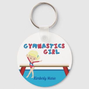 Gymnastics Girl Cute Blonde Gymnast Personalized Sleutelhanger