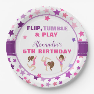 Gymnastics Girl Stars Birthday Party Papieren Bordje