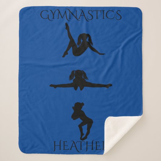 GYMNASTICS GIRL'S SHERPA BLANKET. Aangepaste naam. Sherpa Deken (Voorkant)
