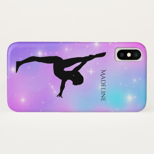 Gymnastics gradient Phone Case met naam gymnast (Achterkant (horizontaal))