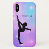 Gymnastics gradient Phone Case met naam gymnast (Achterkant)
