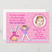 GYMNASTICS Gym Photo Invitations à la fête d'anniv (Devant / Derrière)