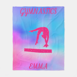 GYMNASTICS GYMNAST FLEECE BLANKET PERSONALISEERD! DEKEN