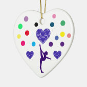 "GYMNASTICS" hart ornament. Keramisch Ornament (Links)