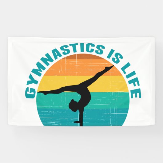 Gymnastics is Life Beautiful Sunset Gymnast Spandoek (Horizontaal)
