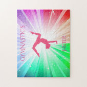 "GYMNASTICS" licht puzzels met gymnast. (Verticaal)