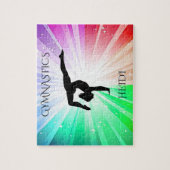 "GYMNASTICS" licht puzzels met gymnast. (Verticaal)