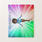 "GYMNASTICS" licht puzzels met gymnast. (Verticaal)