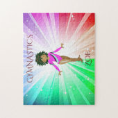 "GYMNASTICS" licht puzzels met gymnast. (Verticaal)