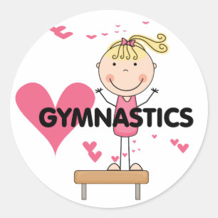 GYMNASTICS - Love Gymnastics Tshirts and Gifts Ronde Sticker