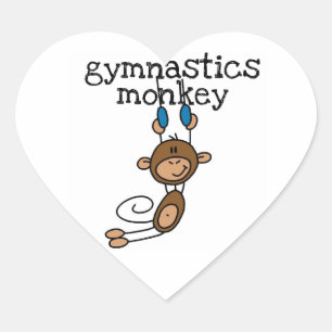 Gymnastics Monkey Hart Sticker