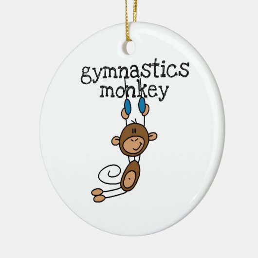 Gymnastics Monkey Keramisch Ornament (Links)