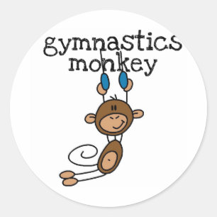 Gymnastics Monkey Tshirts en Gifts Ronde Sticker