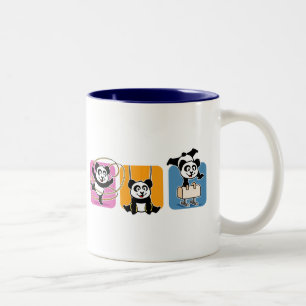 Gymnastics Pandas Tweekleurige Koffiemok
