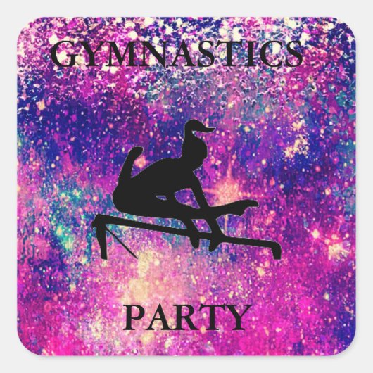 GYMNASTICS PARTIJSQUARE STICKERS (Voorkant)
