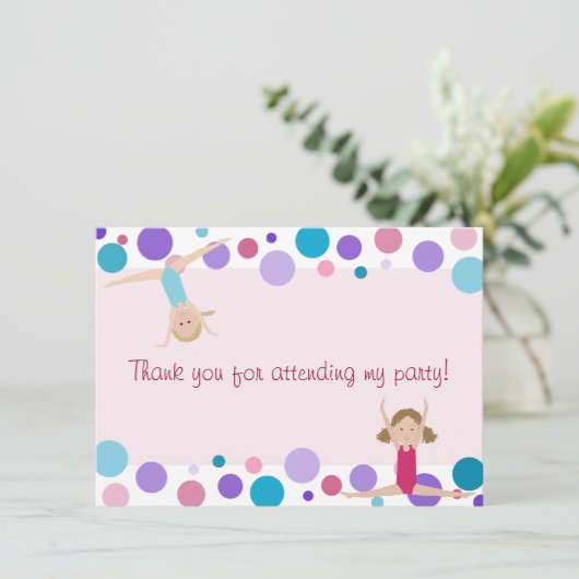 Gymnastics Party Flat Hartelijk dank voor Aqua en Kaart (Staand voorkant)