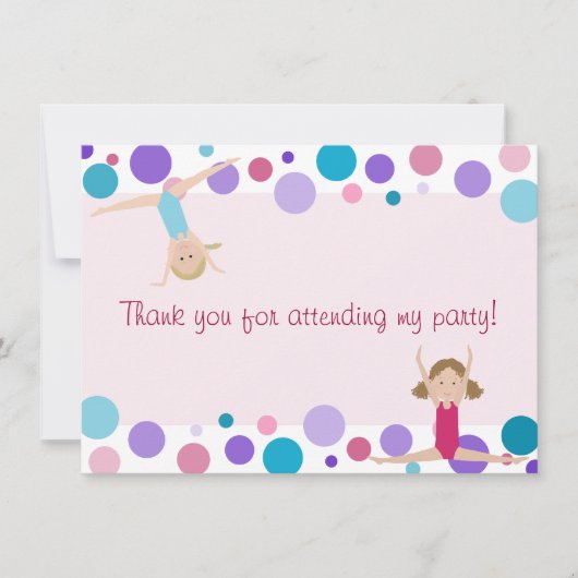 Gymnastics Party Flat Hartelijk dank voor Aqua en Kaart (Voorkant)