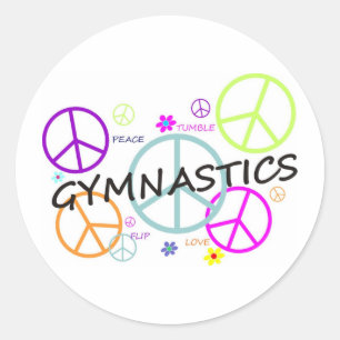 Gymnastics Peace Signs Ronde Sticker
