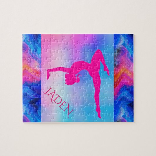 "GYMNASTICS"-puzzel met aangepaste naam. Legpuzzel (Horizontaal)