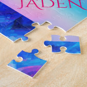 "GYMNASTICS"-puzzel met aangepaste naam. Legpuzzel (Zijkant)