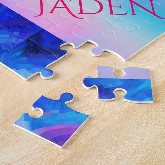 "GYMNASTICS"-puzzel met aangepaste naam. Legpuzzel (Zijkant)