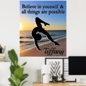 GYMNASTICS RÊVES POSTER PERSONNALISÉ (Bureau à domicile)