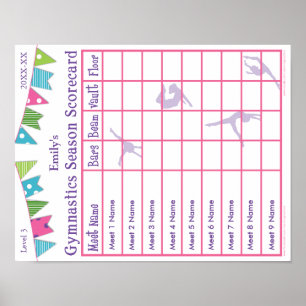Gymnastics Season Meet Scorecard Poster 9