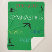 GYMNASTICS SHERPA GROTE BLANKET in groen. Sherpa Deken (Voorkant)