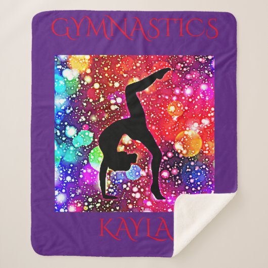 GYMNASTICS SHERPA MEDIUM BLANKET MET NAAM. SHERPA DEKEN (Voorkant)
