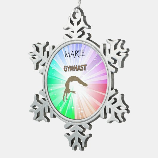 GYMNASTICS SNOWFLAKE TREE ORNAMENT. TIN SNEEUWVLOK ORNAMENT (Rechts)