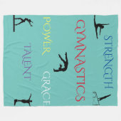 GYMNASTICS turquoise couverture en gros toison. (Devant (Horizontal))