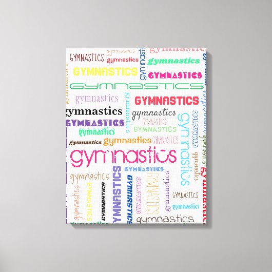 Gymnastics Typography Stretched Canvas Print (Voorkant)