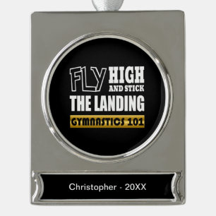 Gymnastiek 101 Fly High - Bar Gymnast Verzilverd Banner Ornament