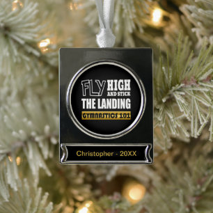 Gymnastiek 101 Fly High - Bar Gymnast Verzilverd Banner Ornament