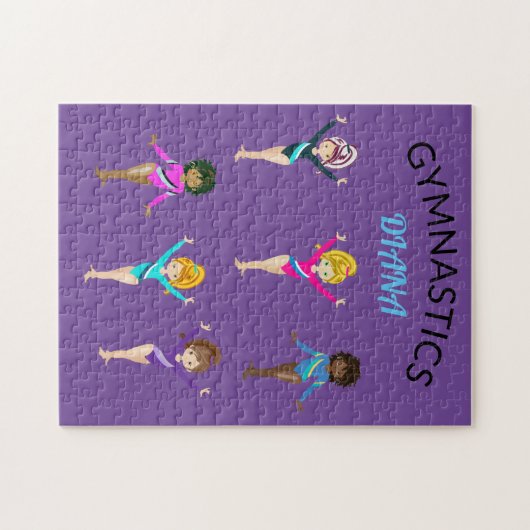 GYMNASTIEK 6 GYMNAST GEPERSONALISEERD PUZZZLE LEGPUZZEL (Horizontaal)