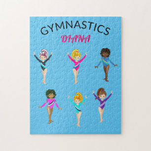 Gymnastiek 6 gymnast gepersonaliseerde meisjespuzz legpuzzel