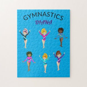 Gymnastiek 6 gymnast gepersonaliseerde meisjespuzz legpuzzel