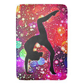 Gymnastiek Abstracte Bubble Dot Handstandaard Pose Badmat (Voorkant Verticaal)