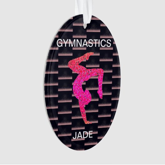 Gymnastiek acrylversiering gepersonaliseerd. ornament (voorkant)