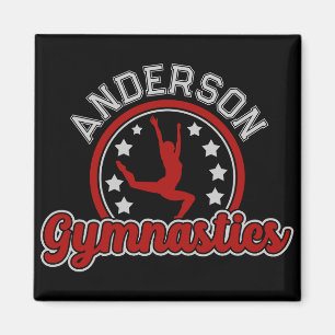 Gymnastiek ADD NAAM Gymnast Vault Floor Athlete Magneet