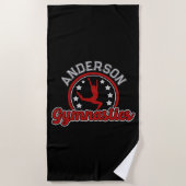 Gymnastiek ADD NAAM Gymnast Vault Floor Athlete Strandlaken (Voorkant)