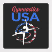 Gymnastiek Amerikaanse vlag Gymnast Gymnastic Spor Labels (Design 1)
